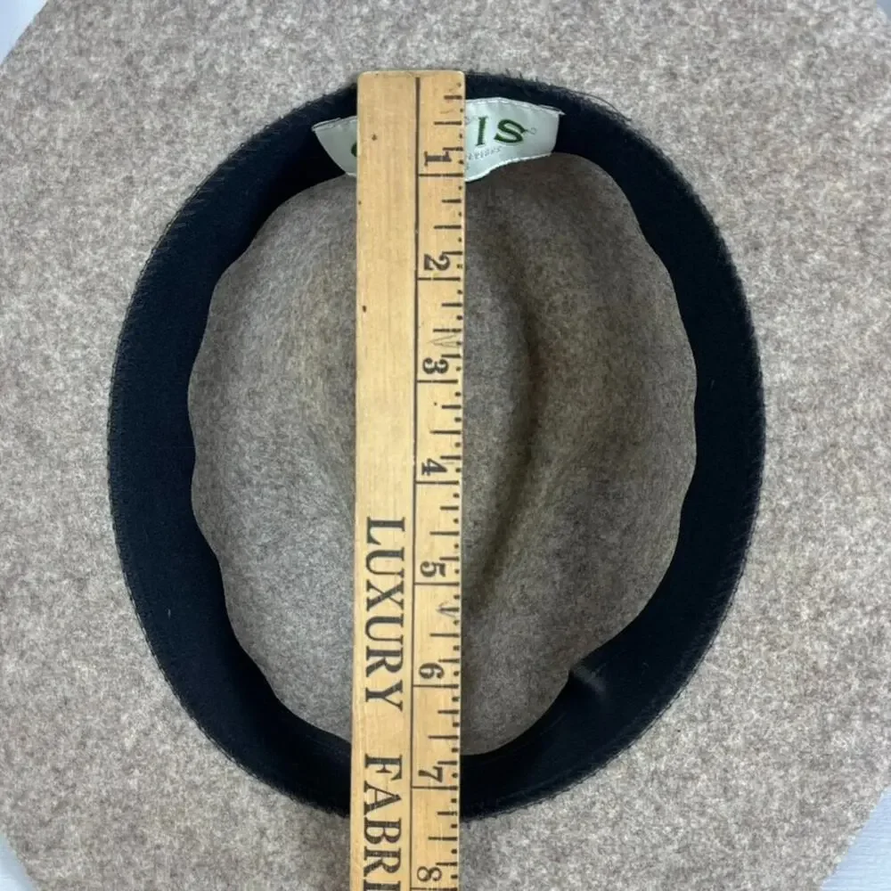 ORVIS 100% Wool Fedora Hat with Trim Women's Size Large Tan